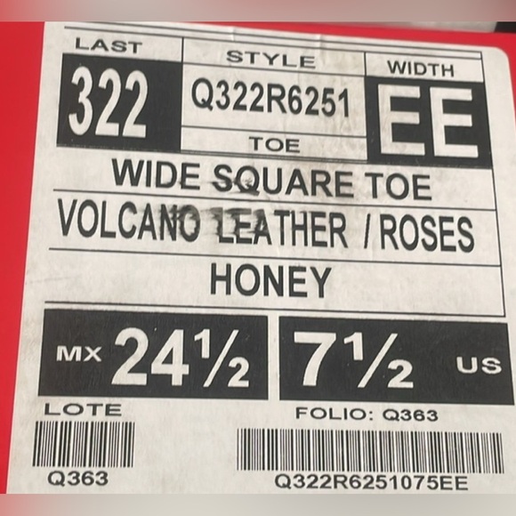 New Quincy Boots The Real American Boot Wide Square Toe Volcano Leather Roses . - Picture 3 of 13